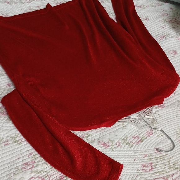 Valentines Radiant Red Sequin Blouse - Picture 6 of 6